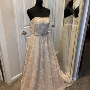 Adrianna Papell Cream Strapless Gown